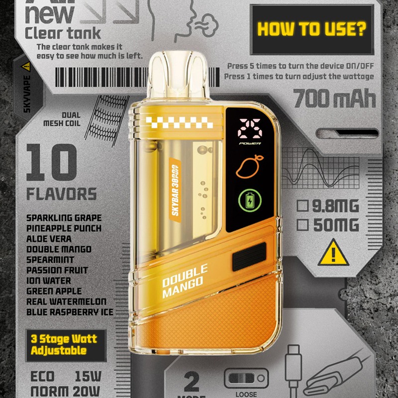 ■ [SKYBAR] 스카이바 일회용 전자담배 30000 Puffs